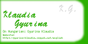 klaudia gyurina business card